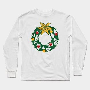 round christmas wreath Long Sleeve T-Shirt